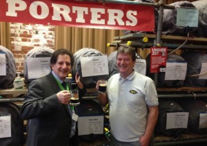 Nik Antona, of CAMRA pictured with Elland Brewery director, Dickie Bird. Picture from: Halifax Courier 